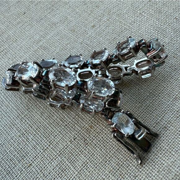 STERLING SILVER .925 TENNIS BRACELET WITH CLEAR STONES – 7.5” ✨ - Picture 7 of 16